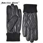 Мужские перчатки из натуральной кожи, модные мужские перчатки из овечьей кожи, осенне-зимние теплые бархатные перчатки для вождения M032NC