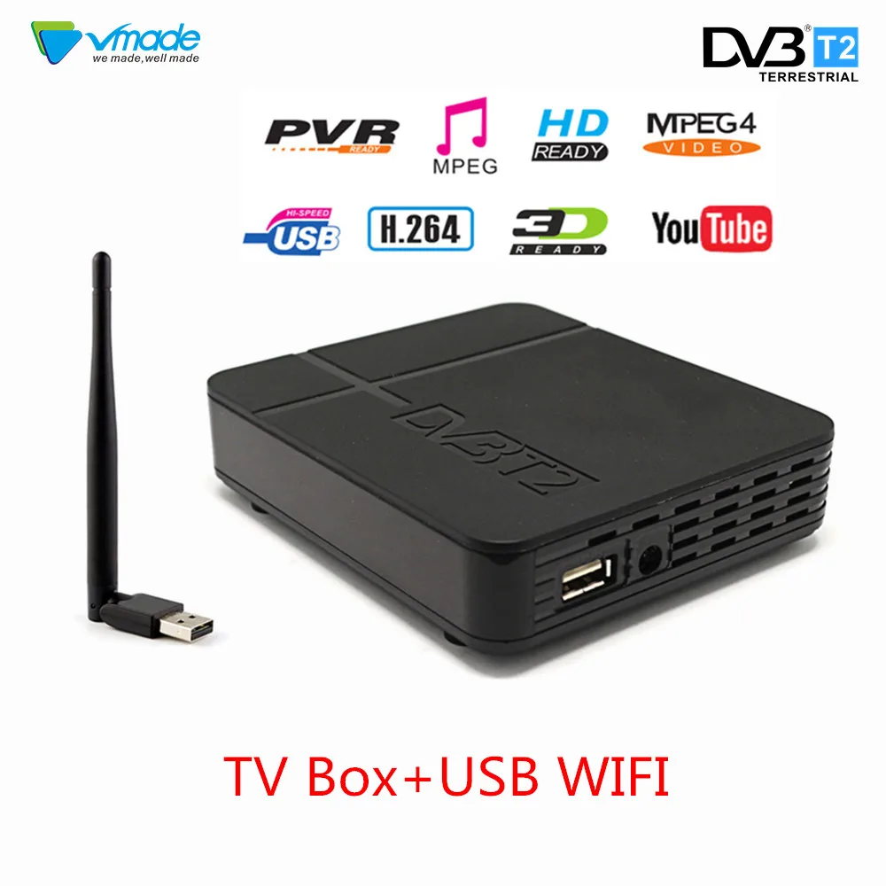Vmade полностью HD цифровой DVB T2 K2 телеприставка поддерживает YouTube PVR H.264 1080 p MPEG 2/4 ТВ