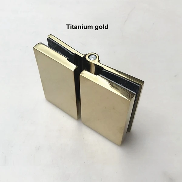Titanium gold 304 петли для стеклянной двери из нержавеющей стали, витринный шкаф, зажим, стеклянные душевые двери, петля для ванной, запасные части - Цвет: Titanium gold