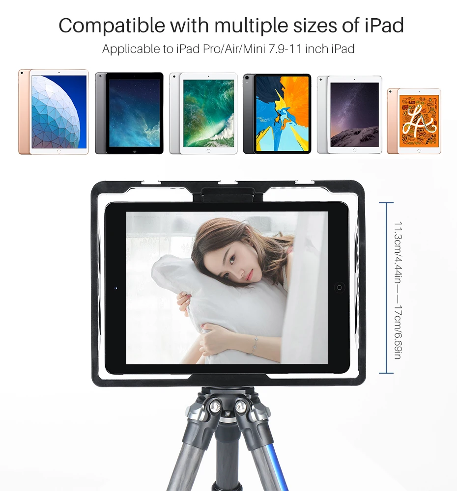 ULANZI U-Pad металлическое Крепление для видеосъемки Vlog Filmmaking Rig для iPad Pro/Air/Mini с микрофоном Холодный башмак для записи лекций