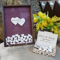 personalize brown wood frame wedding guest book alternative rustic guest sign book wedding drop top box guestbooks
