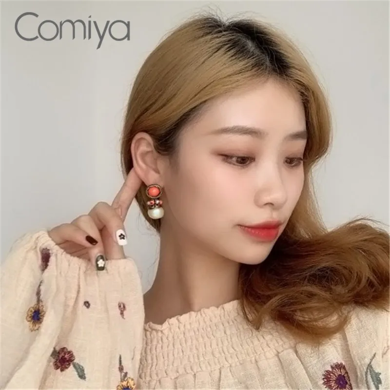 Comiya Висячие серьги корейские Brinco модные ювелирные изделия акриловый круглый