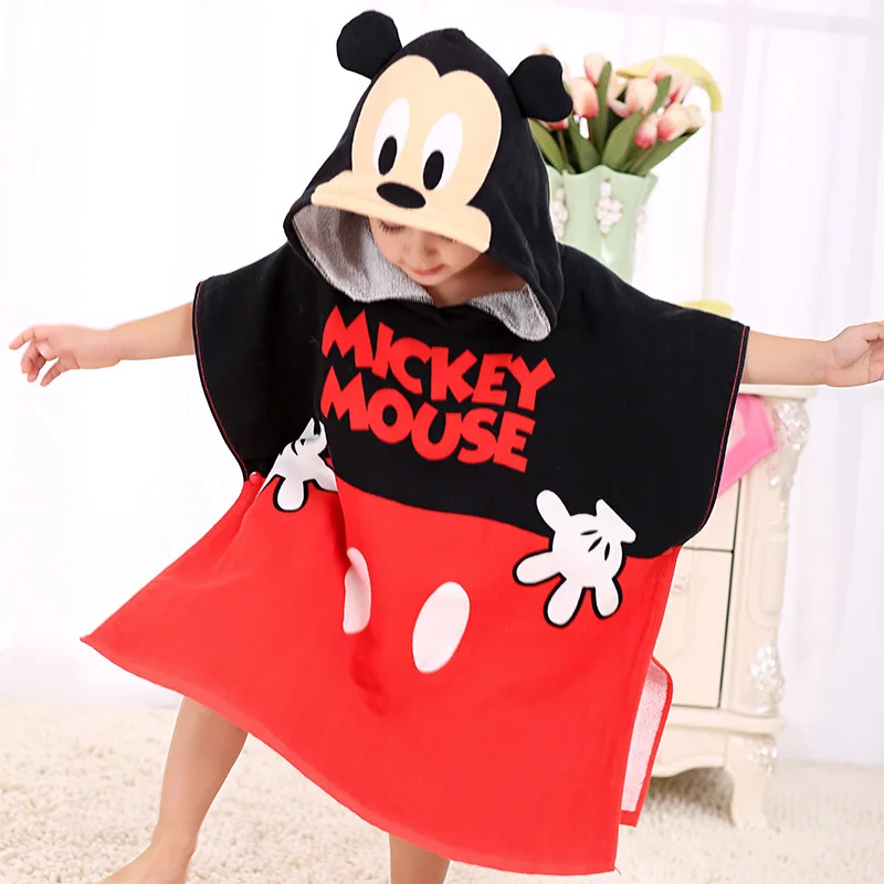 Disney Mickey Pooh/детское банное полотенце с капюшоном 100% хлопковый плащ банный халат
