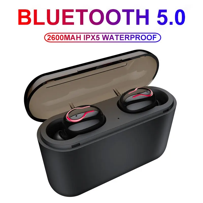 Новинка Q32 Bluetooth наушники 5 0 спортивные мини TWS с 2600 мАч зарядное устройство чехол