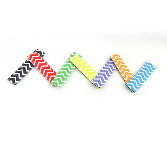 

Stock DHL 500pcs DIY Personalized Chevron Neoprene Popsicle Holders Pop Ice Sleeves Freezer Summer Icy Block Lolly Holder