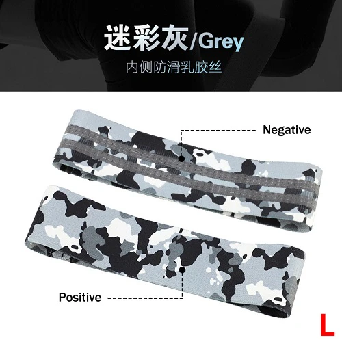 Camouflage grey L Напечатанный узор, Эспандеры для бедер, для упражнений на ноги, эластичные ленты для фитнеса, спортзала, йоги, растяжки, тренировки, оборудование для тренировок - Цвет: Camouflage grey L