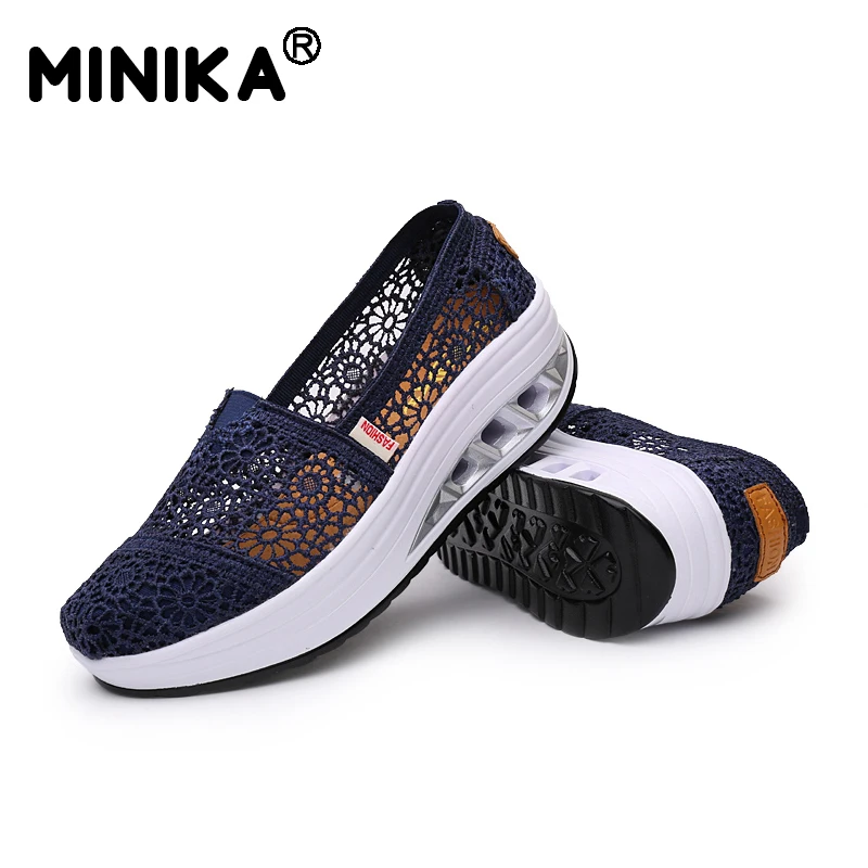Minika/Летняя женская обувь на плоской платформе Женская Удобная дышащая подошве