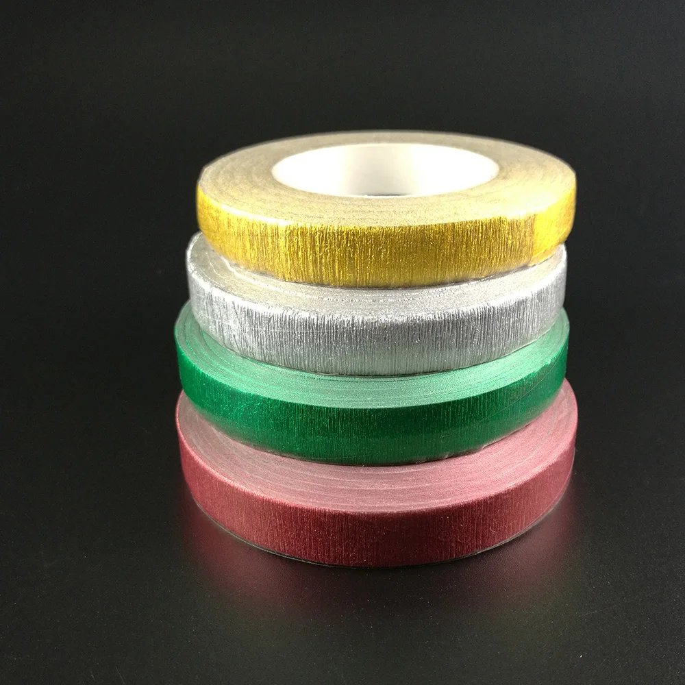 1 шт. 30yard 12 мм Бумага ленты флорист цветочный стебель лента Craft рулон темно-зеленый искусственный цветок Букет стволовых обёрточная бумага клейкие ленты