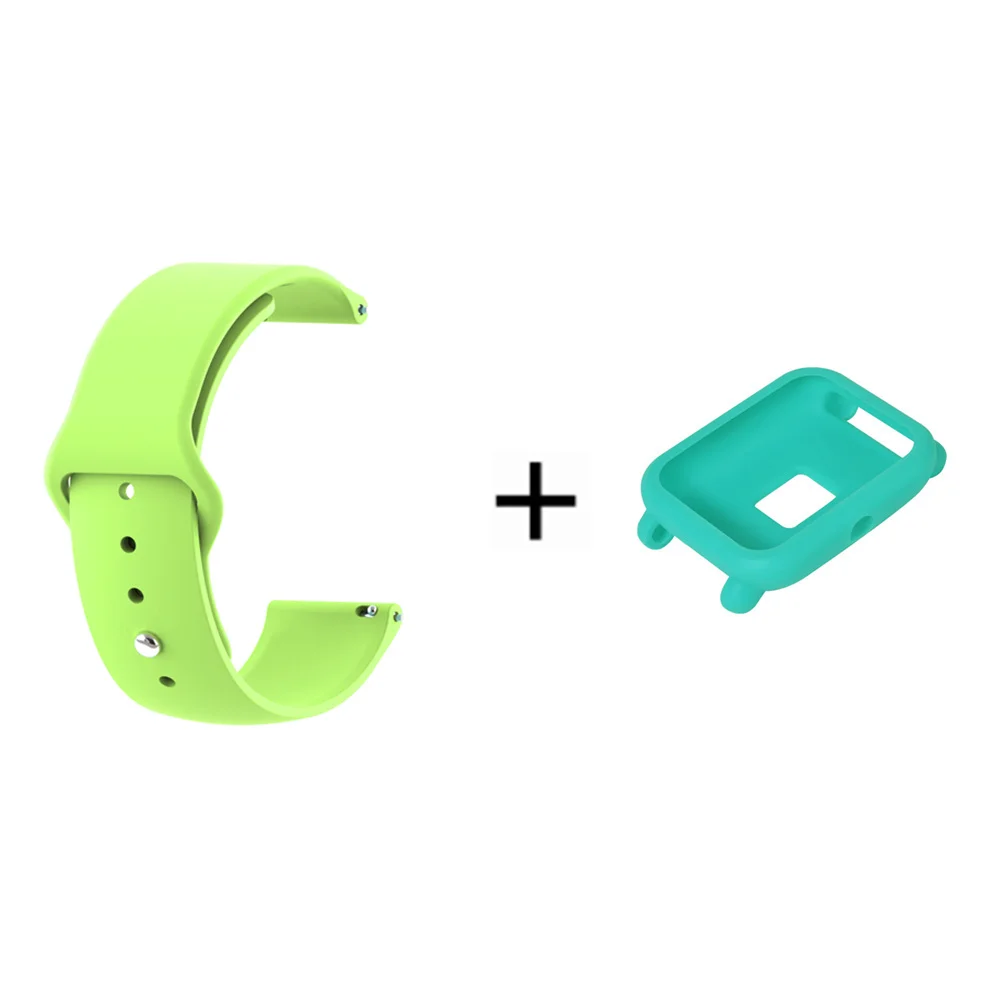 13 ТПУ ремешок для часов Amazfit Bip смарт-ремешок для Xiaomi Huami Amazfit Bip Молодежный спортивный силиконовый браслет+ чехол-крышка - Цвет: 13