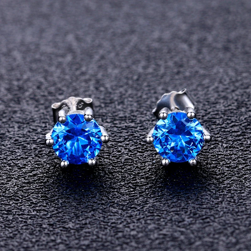 Женские серьги из серебра 925 пробы с фианитами|Серьги-гвоздики| |