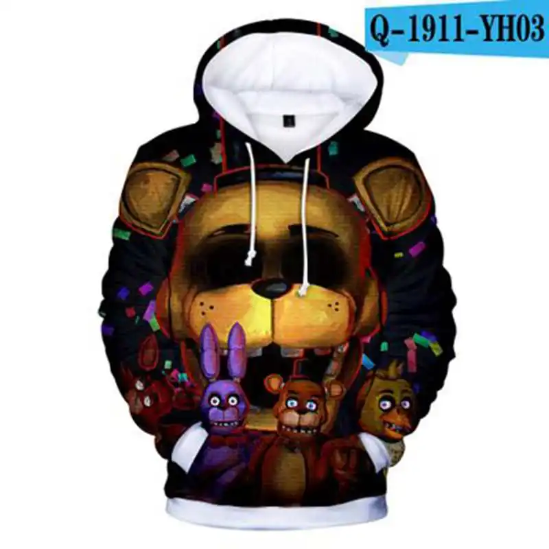 Новинка осенняя толстовка с 3D принтом Five Nights at Freddys для мальчиков школьная костюм