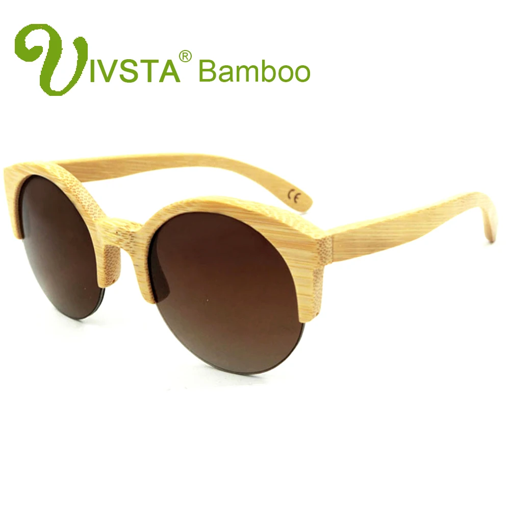 

IVSTA Bamboo Sunglasses Women Cat Eye Glasses Wooden Polarized polaroid Handmade Retro Mirror Wood Eyewear Cats Beach VB03
