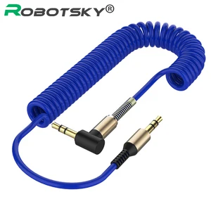 Аудиокабель 3,5 мм для ноутбука, динамик с разъемом 3,5 штекер-штекер, Aux-кабель, пружинный шнур для наушников для Xiaomi redmi, Samsung Galaxy