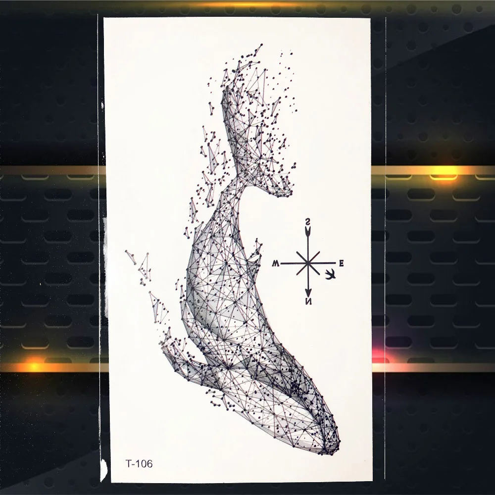 3D геометрическая галактика КИТ временная татуировка для детей тело шеи Finger Art