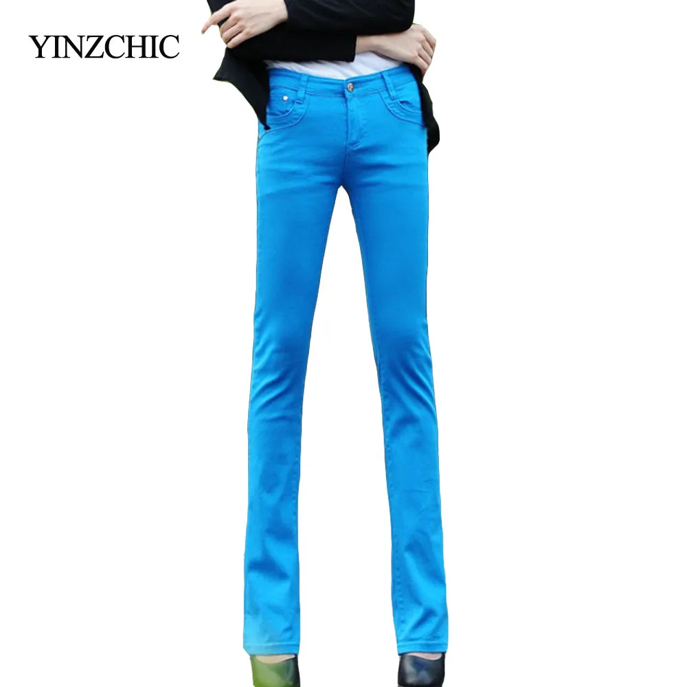 

Woman spring long pants candy color ladies flare pants OL all-match trousers