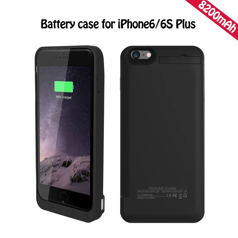 Powerful 8200mAh External Portable Battery Case For iPhone 6Plus Backup Charging Cover iPhone6 Plus 6s Power Bank 5.5'' | Мобильные