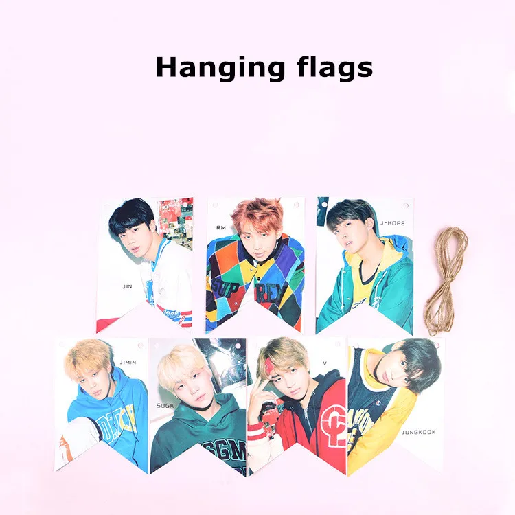 Оппа магазине BTS bangtan мальчики двухсторонней фото висит кулон постер