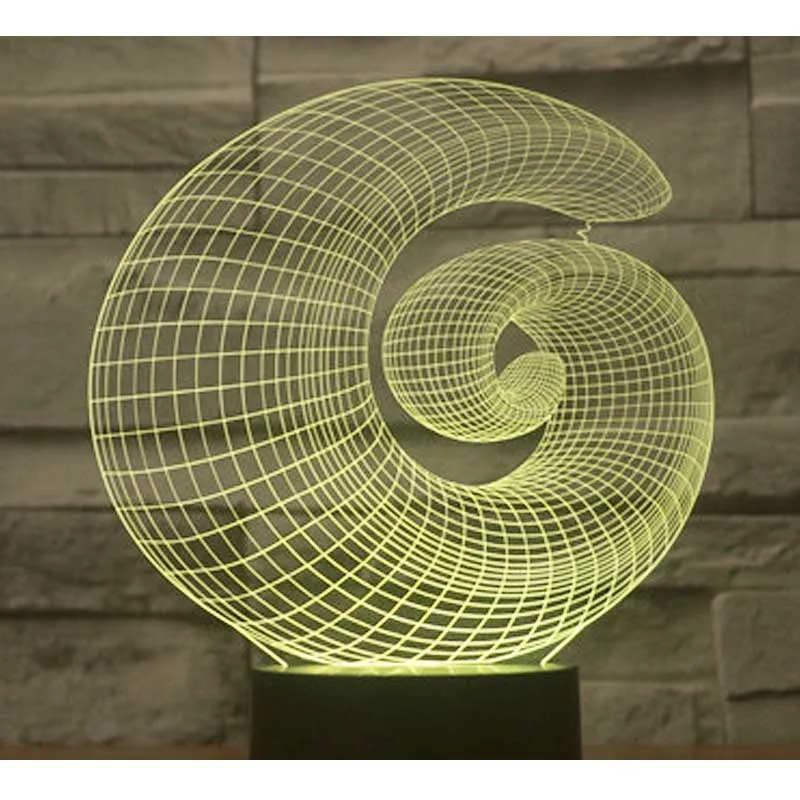 

3D LED ночник идеальный изгиб с 7 видов цветов свет для украшения дома лампа потрясающая визуализация Оптическая иллюзия