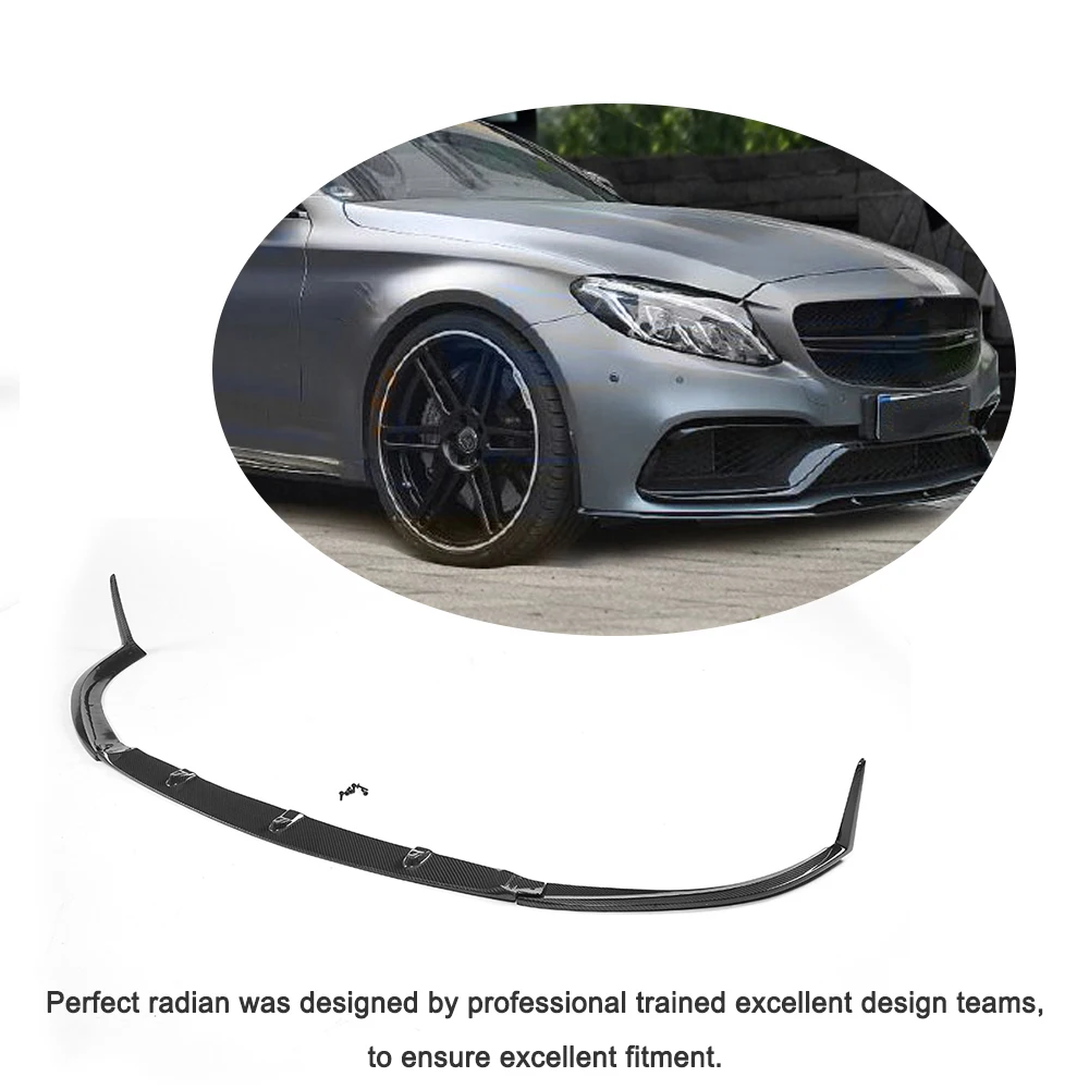 Карбоновое волокно передний бампер спойлер разветвители для Mercedes Benz C Class C205 C63 AMG S