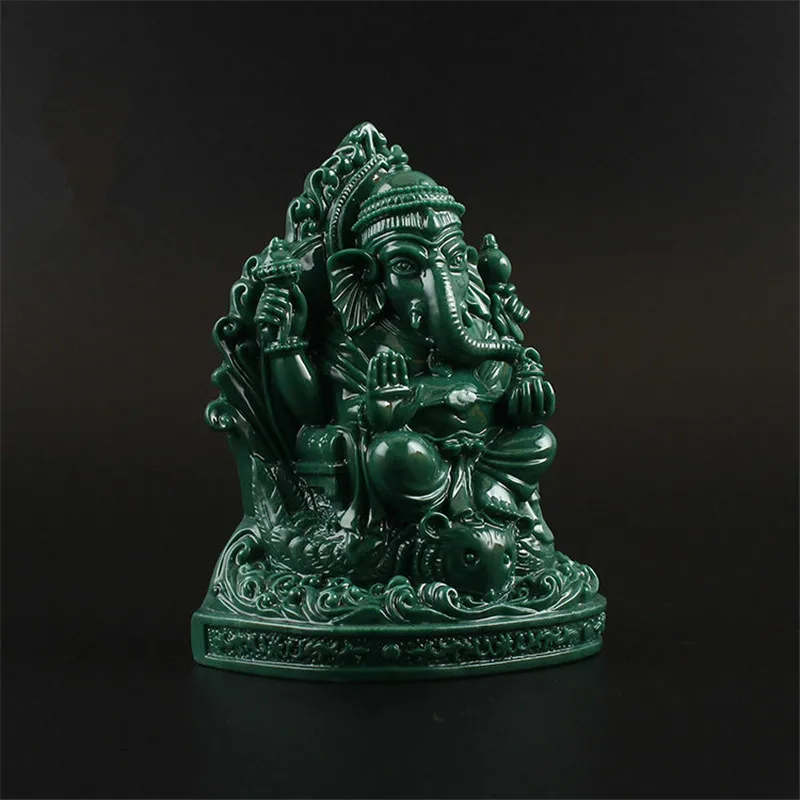 12cm Colored Plated Imitate Jade Material Resin Geneisha Indian God Putting Decorate Small Effective Statue Decoration | Дом и сад