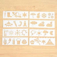 8pc the weather stencil coloring embossing painting template diy scrapbook diary stamp album decorative stencils decor reusable