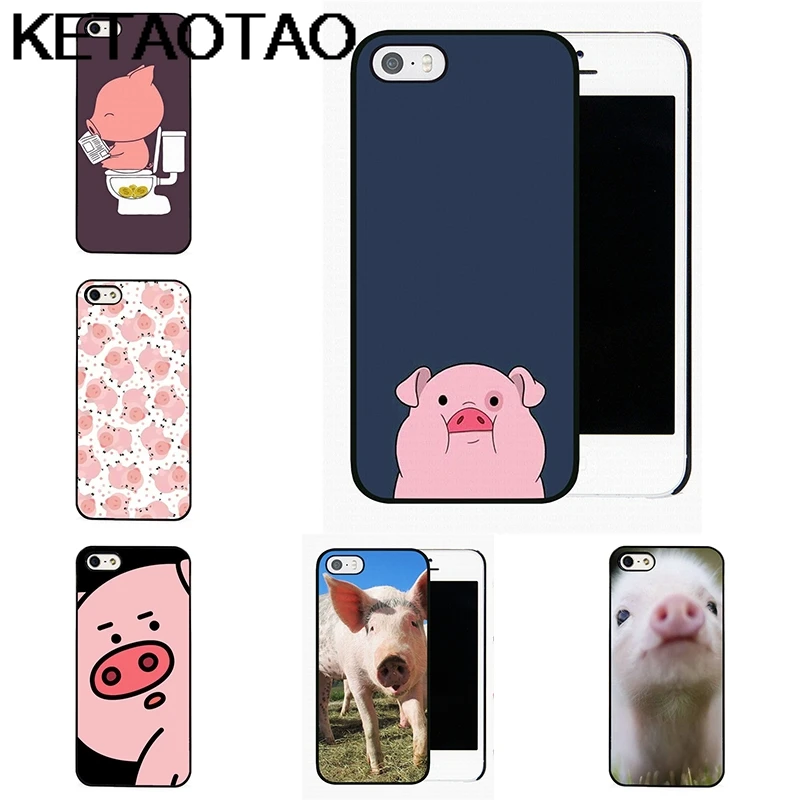 KETAOTAO Забавный поросенок мультфильм телефонные чехлы для iPhone 4S SE 5C 5S 6S 7 8 X Plus XR XS Max