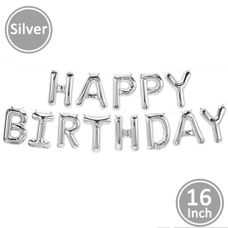 silver 16 дюймов розовое золото фольга для дня рождения Воздушные шары День рождения украшения для взрослых мужчин женщин 21 30 40th 50th 60th день рождения - Цвет: silver
