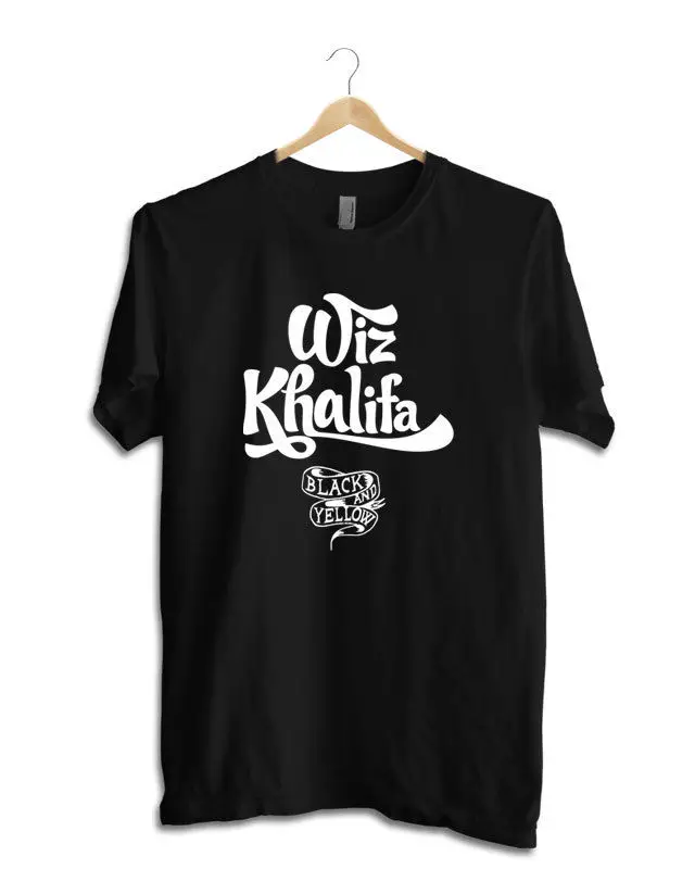 Wiz футболка Халифа Тейлор Ганг хип хоп рэп черная унисекс с круглым вырезом