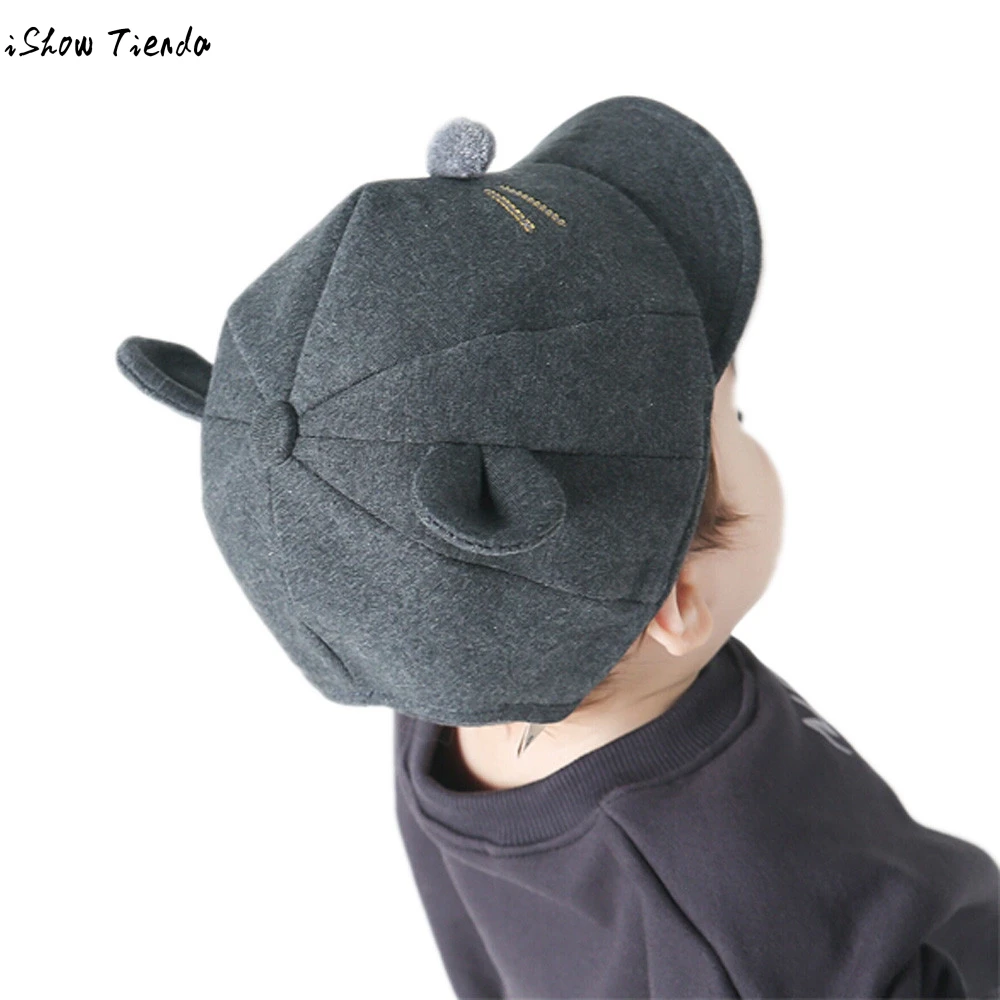 Winter Hats For Kids Bunny Little Mouse Shape Baseball Cap Cotton Peaked Hat Baby Helmet Bone Infantil | Детская одежда и обувь