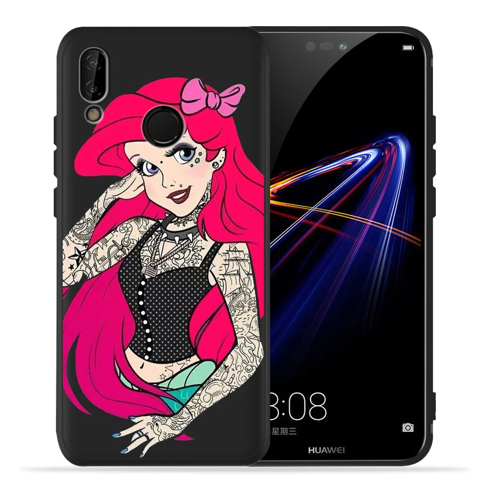 H1682 Девушка для huawei P8 P10 P20 P30 Коврики 10 20 Honor 8 8X 8C 9 V20 20i 10 Lite Plus Pro Чехол Coque Samsung чехол-футляр тату принцесса - Цвет: H1682