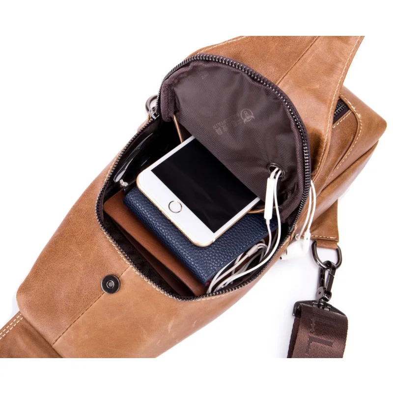 BULLCAPTAIN 2 цвета Новый Для мужчин Crossbody Груди Мешок отдыха из натуральной кожи