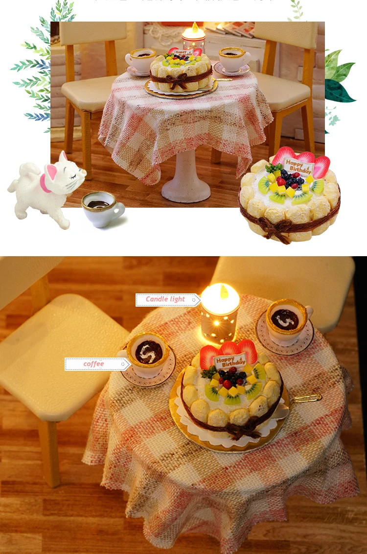 CUTEBEE кукольный домик ручной работы миниатюрный кукольный домик Модель деревянные игрушки мебели Casa De куклы Boneca игрушечные дома подарок на день рождения H012