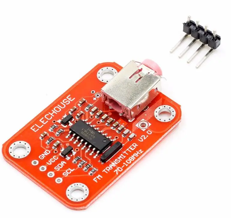 Модуль FM-передатчика V2.0 цифровой модуль FM-радио для микрофона Arduino аудиоразъем -