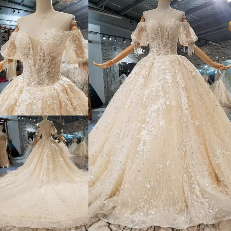 Лидер продаж 2019 Vestido De Noiva QUEEN Роскошные свадебные платья бисером жемчуг для