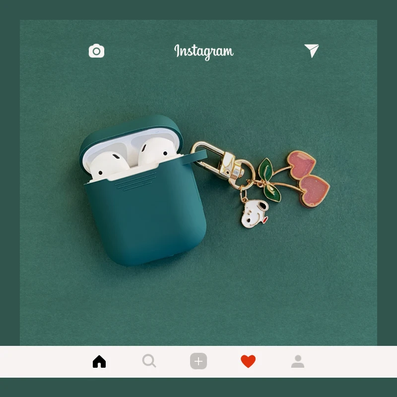 Милый мультяшный силиконовый чехол для Apple Airpods, чехол, аксессуары, Bluetooth наушники, мультяшный защитный чехол, вишневый собачий брелок