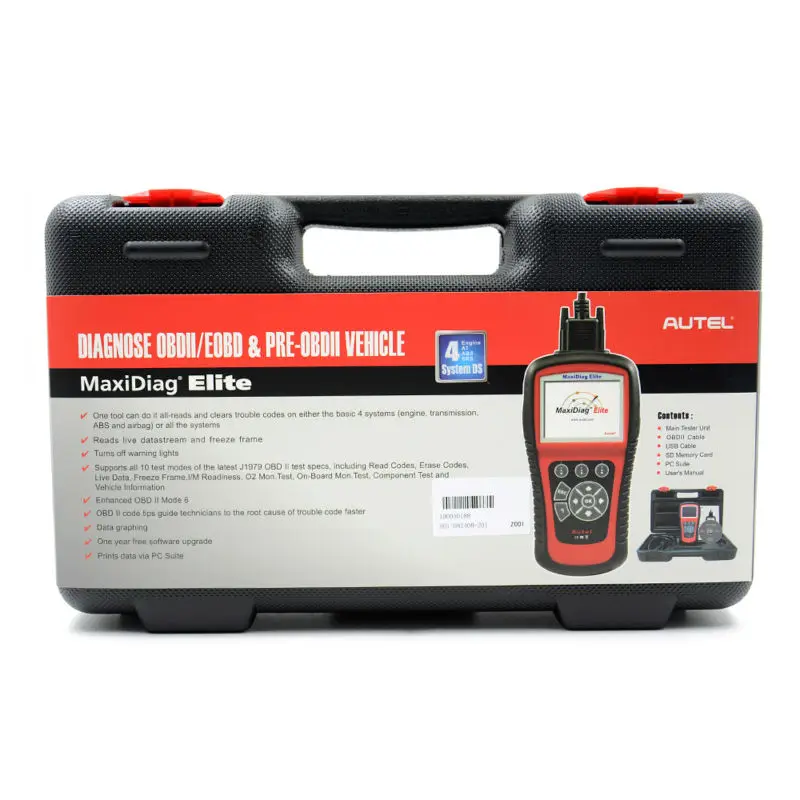 100% оригинальный сканер кодов Autel Maxidiag Elite MD802 4 в 1 MD 802 (MD701 + MD702 MD703 MD704) модель DS|maxidiag