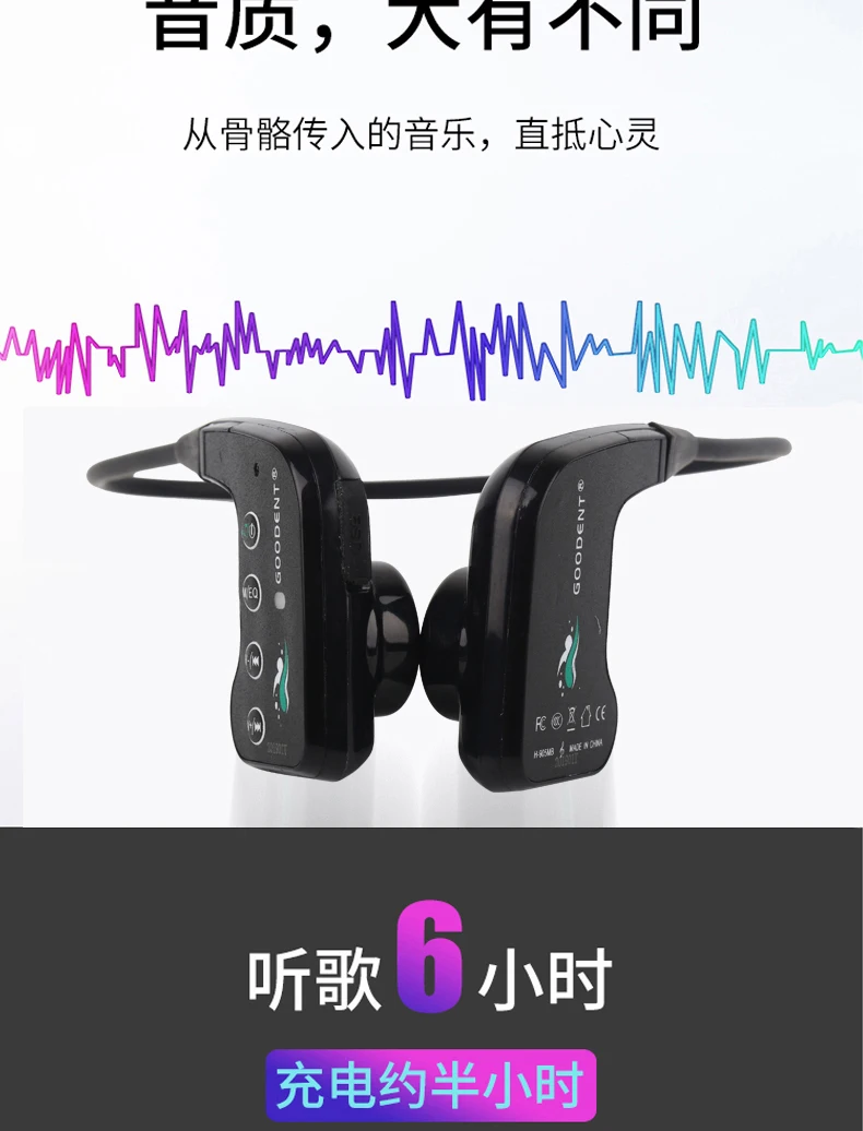 Новейшие костной проводимости 16G HIFI bluetooth MP3 плеер водонепроницаемый плавательный Спорт на открытом воздухе наушники USB MP3 Музыкальные плееры