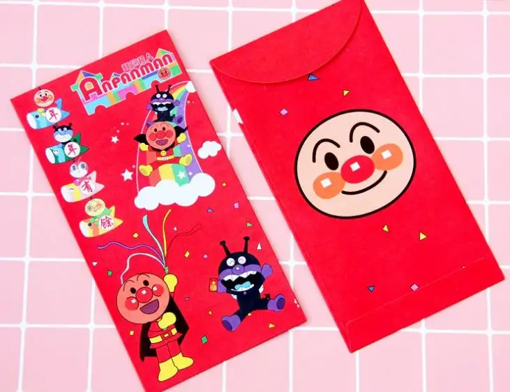 5 шт. милый комикс Anpanman китайский красный рэпер новогодний маленький подарок на