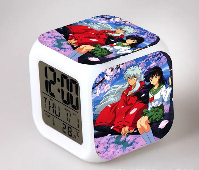 

Японские Аниме Inuyasha Higurashi Kagome семь цветов Изменение цифровой будильник подарки