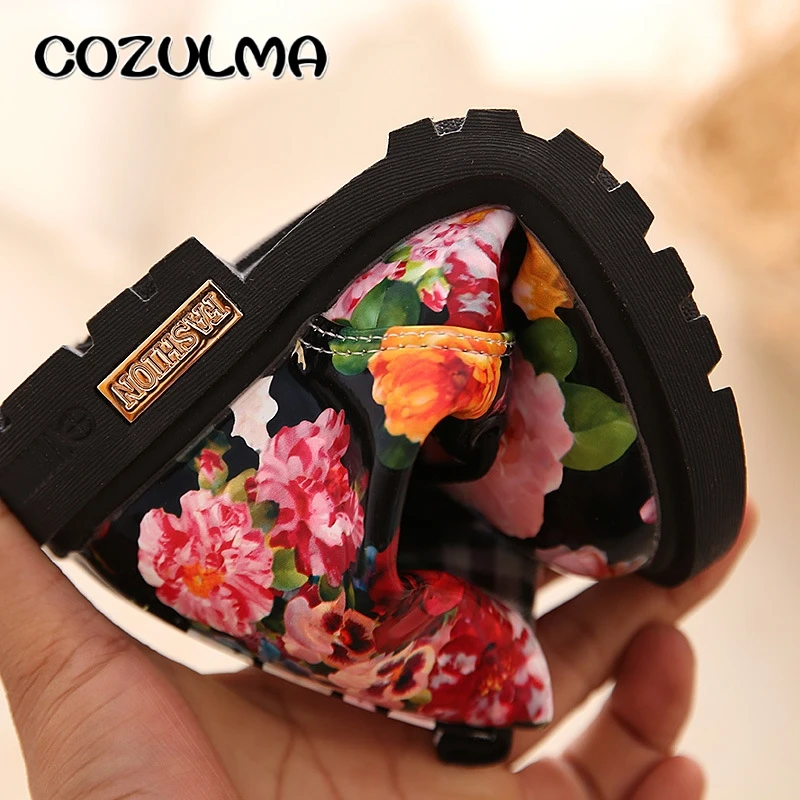 Детские ботинки CUZULLAA для девочек и мальчиков элегантные сапоги с цветочным