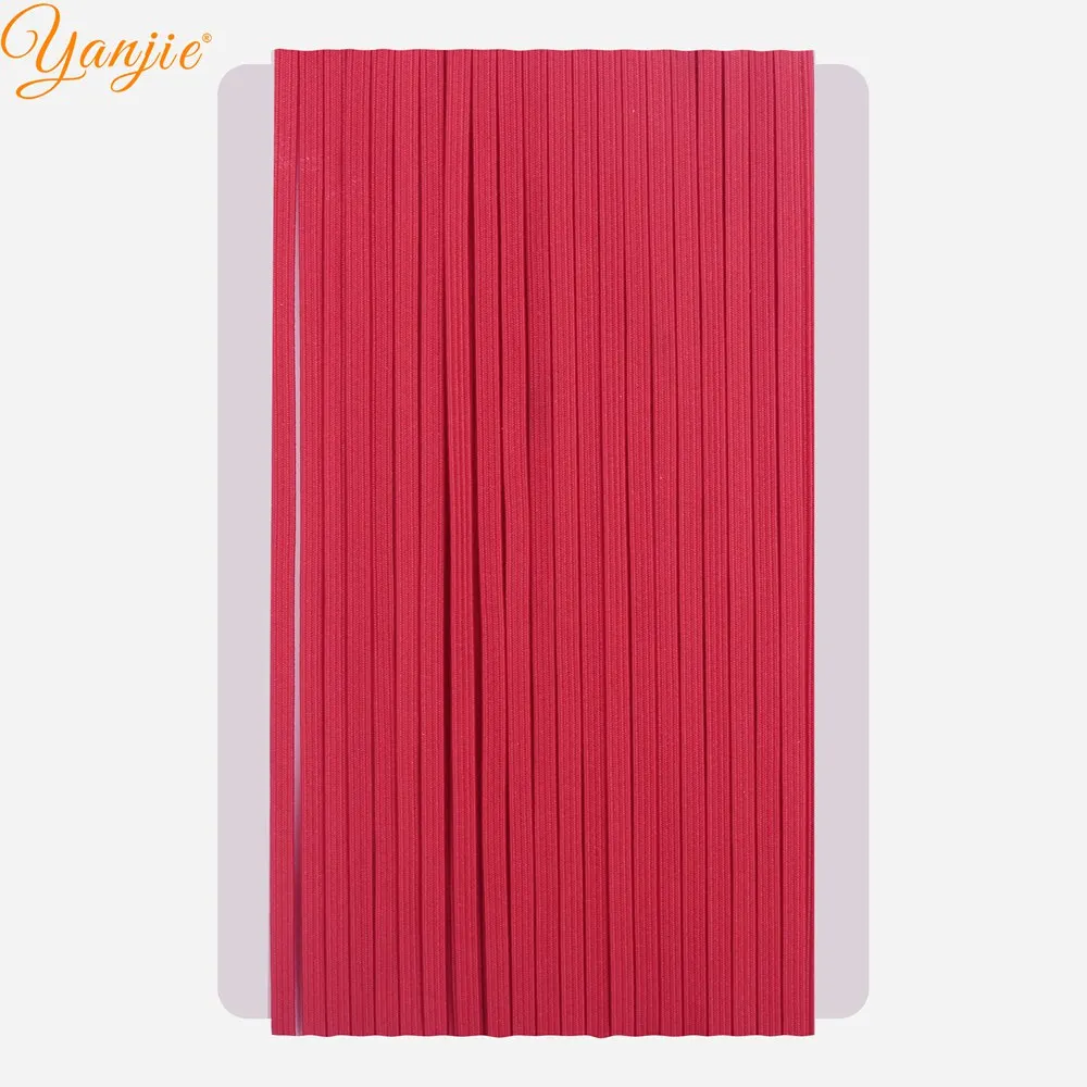 hot pink 10 ярдов 1/"(3 мм) ширина обтягивающие эластичные для девочек Твердые эластичные повязки для волос Галстуки для детей DIY вечерние банты для волос аксессуары для волос - Цвет: hot pink