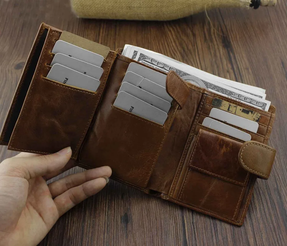 Мужской кошелек из натуральной кожи на молнии|wallet purse|chain walletgenuine leather |