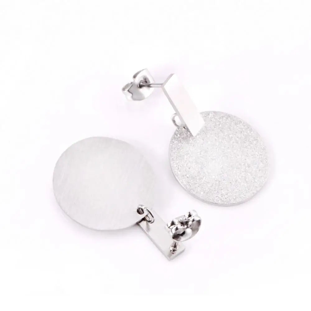 Серьги подвески LUXUSTEEL из нержавеющей стали круглые ювелирные украшения с