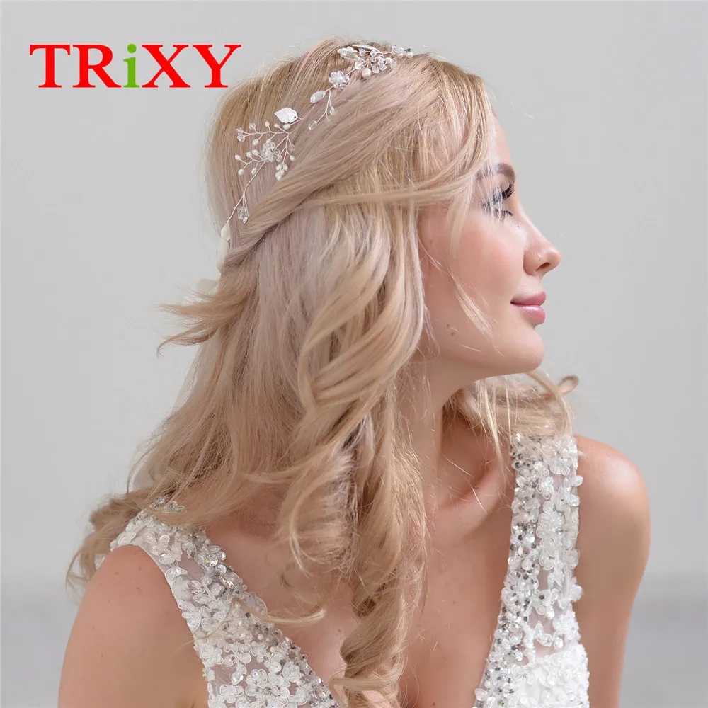 TRiXY H71 S кристалл горного хрусталя бисером свадебные аксессуары для волос Rhinestone