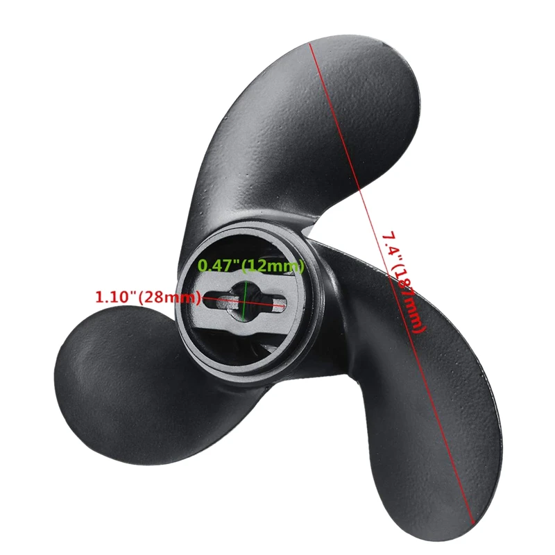 309-64107-0 алюминиевый сплав 7 4X5 Морской Пропеллер для Nissan Tohatsu Evinrude Johnson 2 2-3.3Hp черный 3