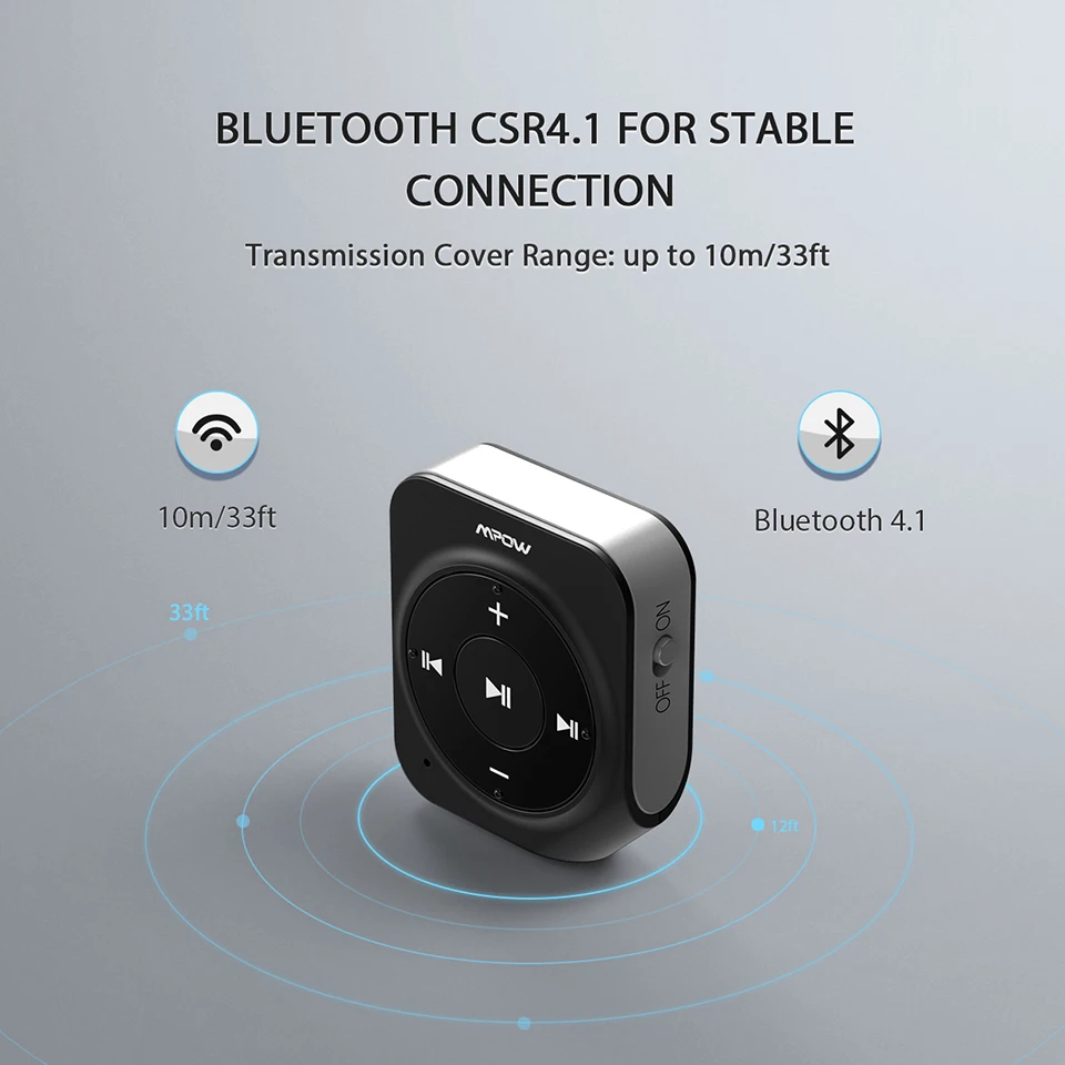 Bluetooth 4,1 приемник для Mpow BH203 беспроводной адаптер для 15 H время игры двойной микрофон шумоподавление домашние автомобильные комплекты поддерживает Siri