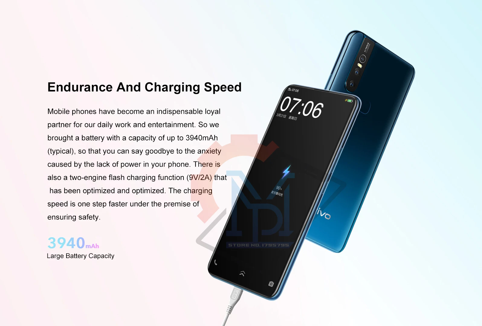 Vivo S1, мобильный телефон, 6,53 дюймов, экран, 6 ГБ ОЗУ, 256 Гб ПЗУ, Helio P70, четыре ядра, Android 8,1, три камеры, 3940 мАч, смартфон