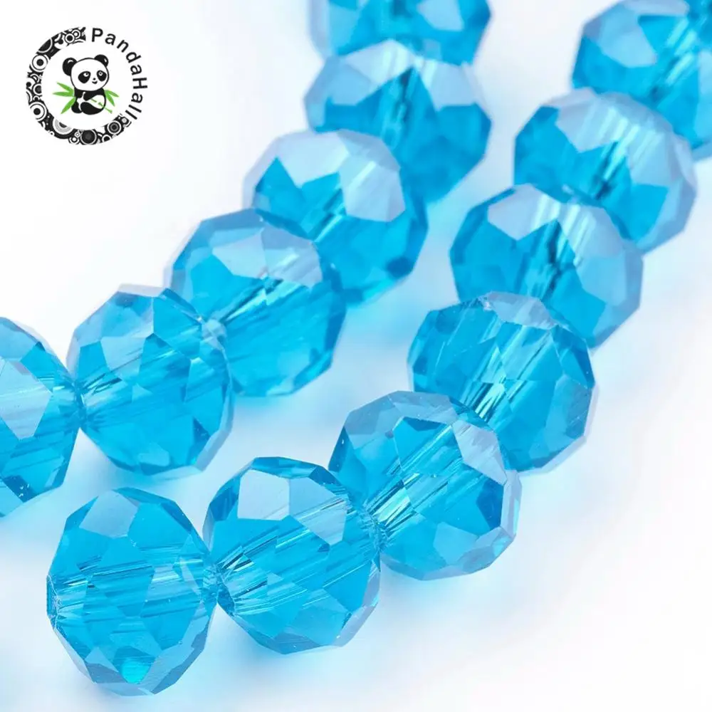 

Handmade Glass & Pearl Luster Plated Glass Beads, Faceted Abacus, Mixed Color, 8x6mm, Hole: 1mm; about 72pcs/strand