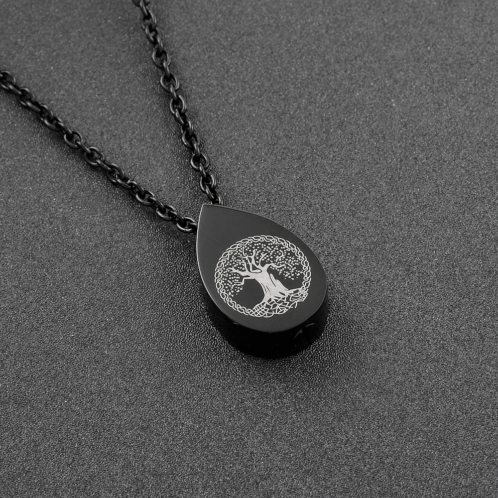 

IJD9807 Teardrop Necklace Pendant for Memorial Ashes Stainless Steel Keepsake Cremation Ash Jewelry