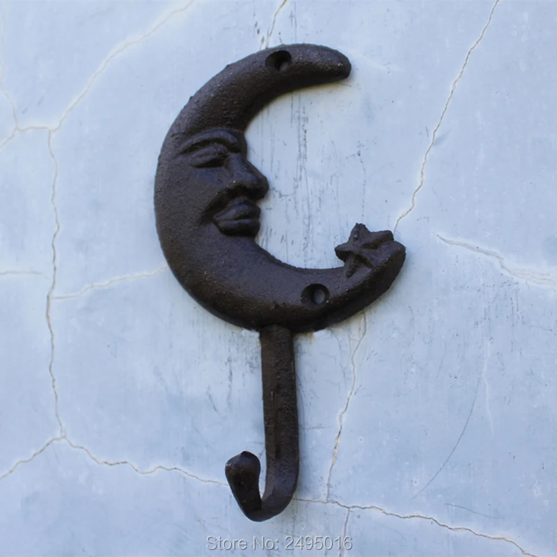Cast Iron Moon Wall Key Rack Holder Hooks Coat Hook | Дом и сад